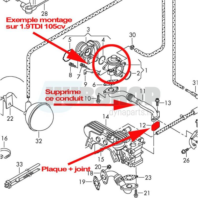 Kit Suppression Vanne EGR TDI Audi,Vw,Seat,Skoda 2.0 TDI / 1.9 TDI / 1.2  TDI