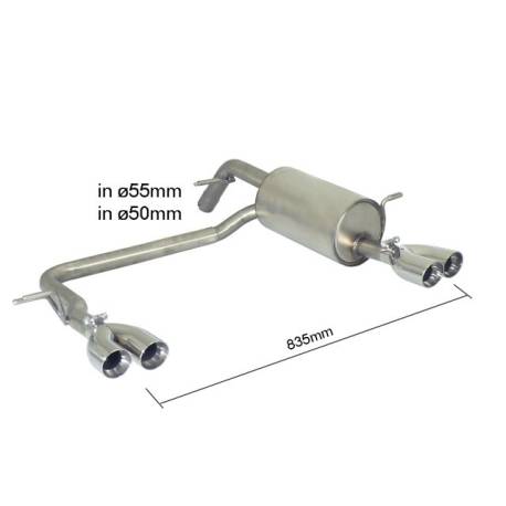 Silencieux arrière Ragazzon pour PEUGEOT 208 (03/2012 - Aujourd'hui) 50.0453.56