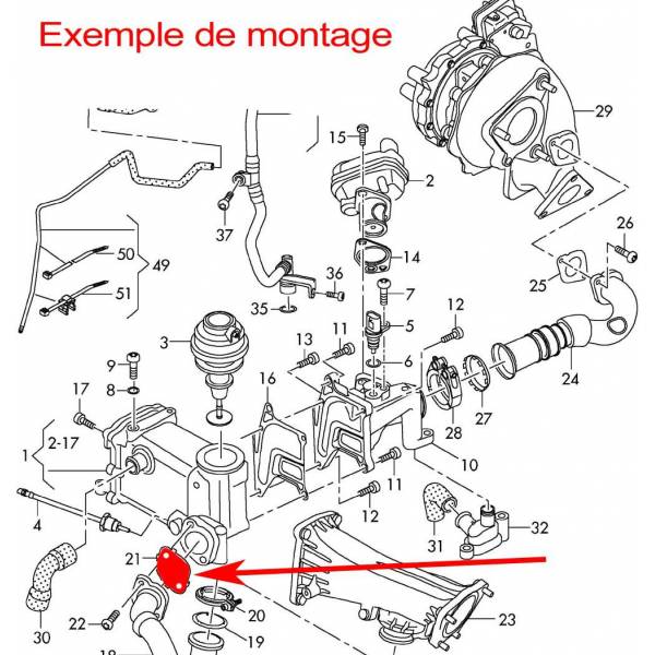 MOO Vanne Egr Tuyau De Remplacement De Soupape Adapté Au Kit De Suppression  Egr 1.9 Tdi 130/160 Cv Diesel - Cdiscount Auto