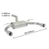 Rear silencer Ragazzon for BMW 3 Series Gran Turismo (F34) (03/2013 - Today) 50.0881.05