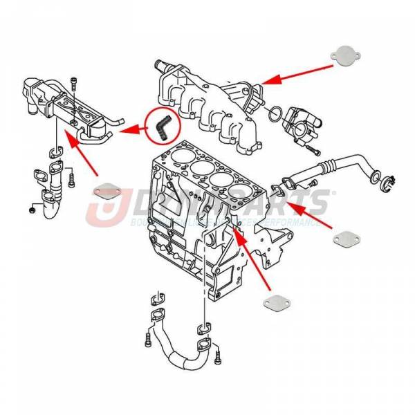 Vanne EGR, Tuyau de Remplacement de Vanne 57mm Adapté pour Kit de Suppression  EGR 1.9 TDI 130/160 CV Diesel (Noir) : : Auto et Moto