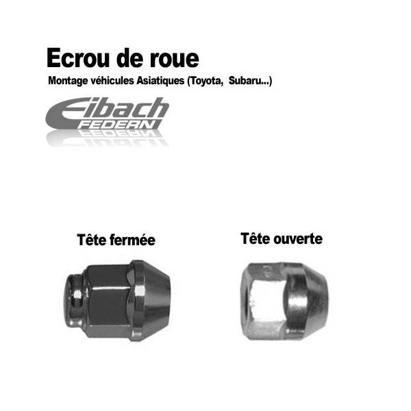 Ecrou ouvert Assise conique 60° Eibach M12x1,5