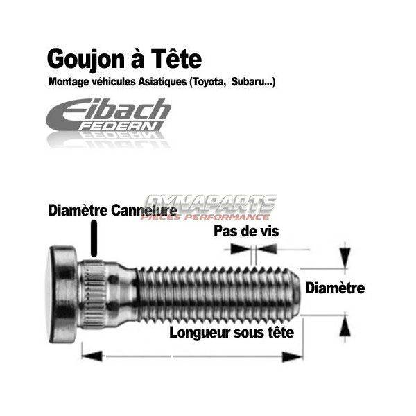 Goujons à tête plate Eibach M14x2