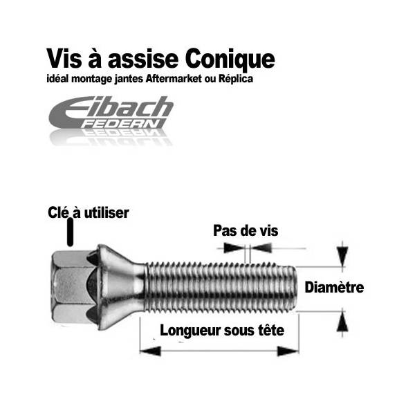 Vis Assise conique 60° Eibach M12x1,75