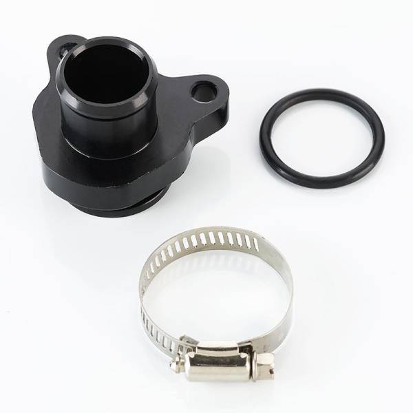 Alloy cooling radiator connector for BMW N54