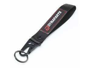 Dynaparts braided nylon key ring with embroidered logo