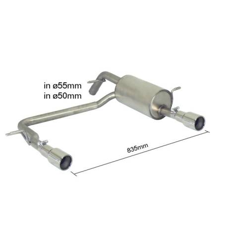 Rear silencer Ragazzon for PEUGEOT 208 (03/2012 - Today) 50.0453.05