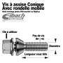 Tornillo cónico con arandela móvil Eibach M12x1,5