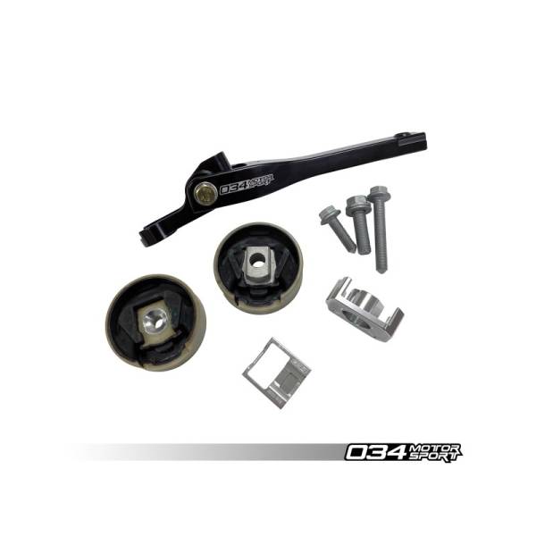 034Motorsport performance kit of machined aluminum spherical engine mounts with engine support washers, for Audi 8V